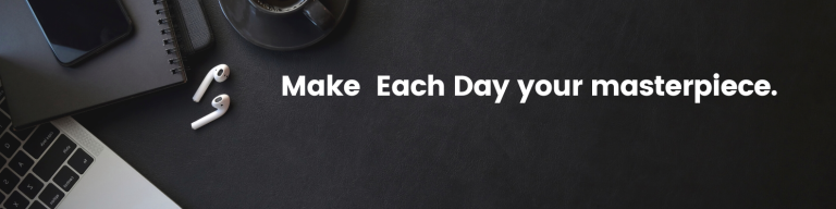 Black Minimal Motivation Quote LinkedIn Banner 768x192