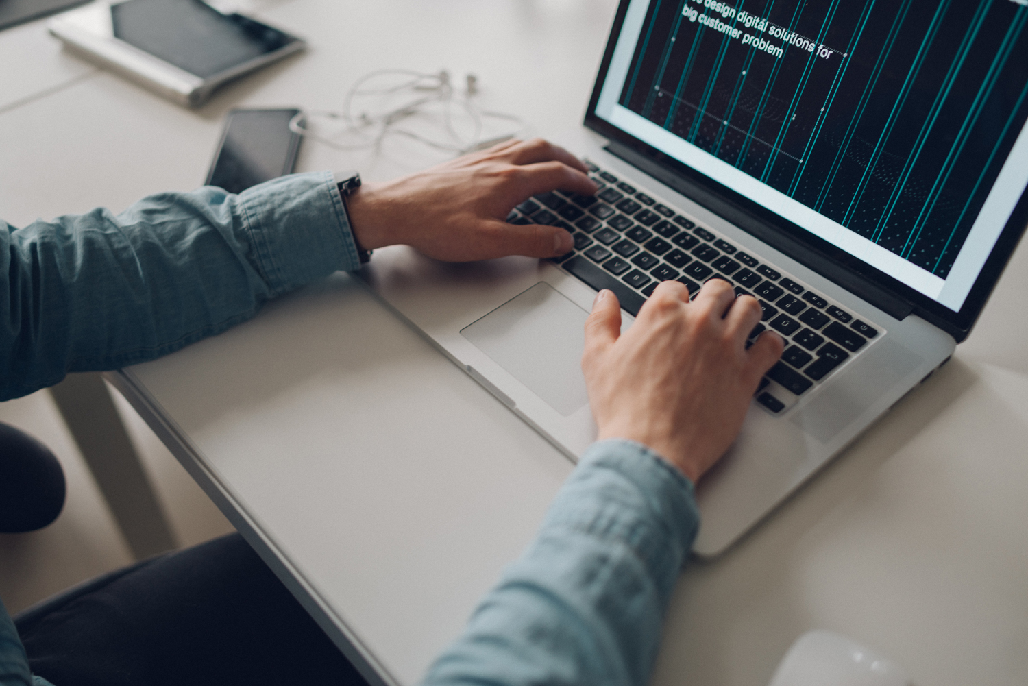 man working on laptop