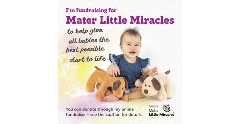 Social media post Im fundraising for Mater Little Miracles 768x399